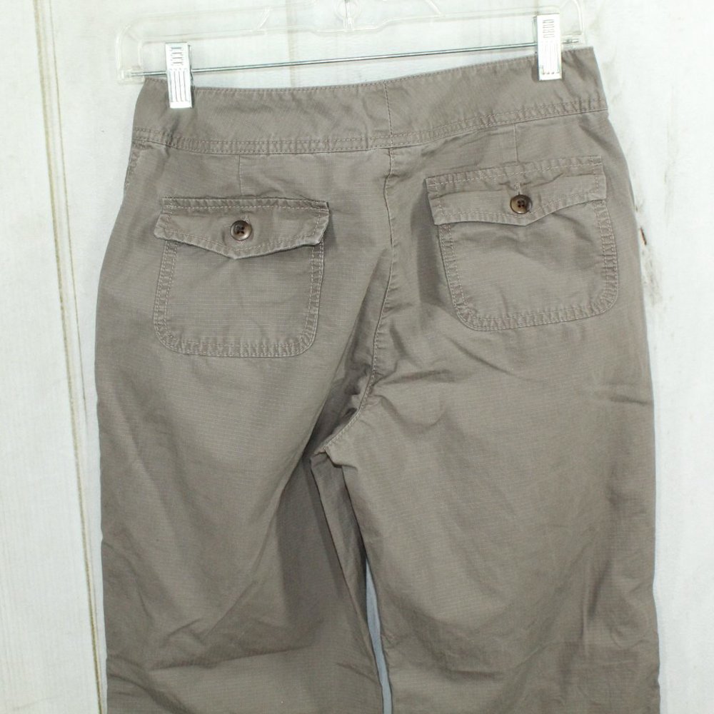 LL Bean Signature Green Cotton Wide Leg Ankle-Length Utility Pants Size 4 - Picture 8 of 10